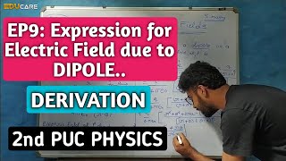 EP9 Derivation of Expression for Electric Field due to a DIPOLE on Axial Line Kannada PUC Physics [upl. by Elwyn758]