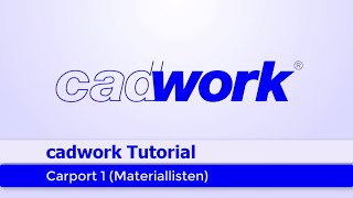 cadwork Tutorial 2020 17 2 Carport Materiallisten [upl. by Adorne548]