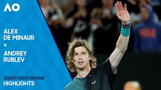 Alex de Minaur v Andrey Rublev Highlights  Australian Open 2024 Fourth Round [upl. by Lacram]