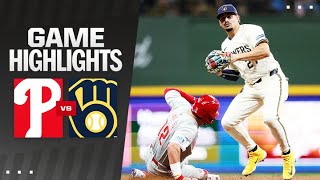 Phillies vs Brewers Game Highlights 91824  MLB Highlights [upl. by Einamrej994]