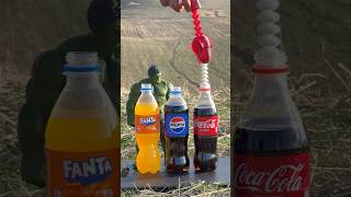 Mentos vs Coke Why is Hulk mad Fanta vs Pepsi vs Cola experiment [upl. by Nuahsad]