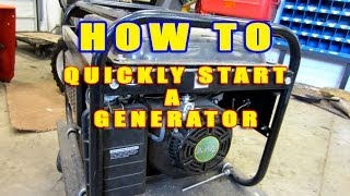 HOWTO Quickly Start A Generator That Wont Start [upl. by Ingram]