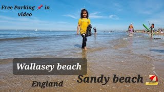 Wallasey beach near New Brighton Wirral England Uk September 2023 near Liverpool [upl. by Sairtemed780]