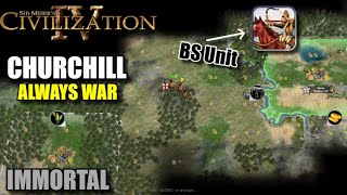 Churchill  Always War Immortal TT on EP01  Coop Civ IV [upl. by Ashjian]