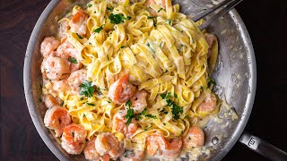 How To Make Creamy Shrimp Alfredo In Under 30 Minutes [upl. by Leinto682]