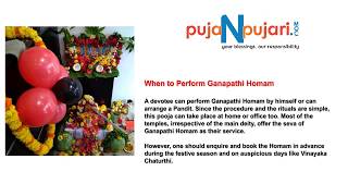 Ganapathi Homam Procedure Benefits Material amp Cost By Puja N Pujari [upl. by Luane915]