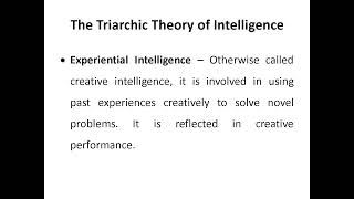 The Triarchic theory of intelligence [upl. by Absalom]