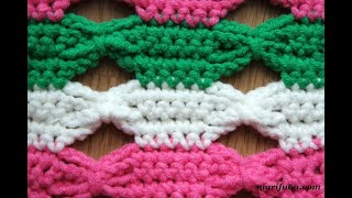 How to crochet Free Bow ties blanket afghan rug stitch for beginners pattern by marifu6a [upl. by Yennek440]