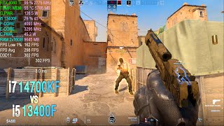 CS2 CounterStrike 2  i5 13400F vs i7 14700KF  RTX 4060 Ti  1080p Very High Settings  FSR [upl. by Hertberg]