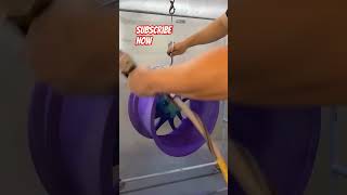 🤑BMW wheel painting process powder coating pu👆 clear application👍 [upl. by Airdnna]