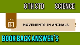 MOVEMENTS IN ANIMALS  book back answers [upl. by Frederick]