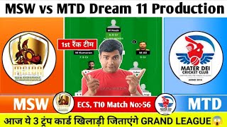 MSW vs MTD Grand League Prediction  FANTASY BANDHU is live [upl. by Harte]