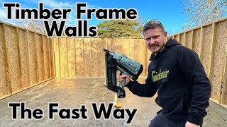 How to Build Timber Frame Walls Quick and Easy  Workshop Build PT3 [upl. by Ailema716]