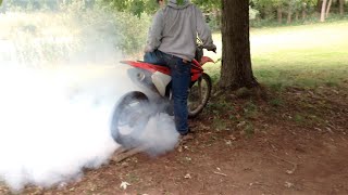 DIRT BIKE BURNOUT TO THE RIM [upl. by Gapin]