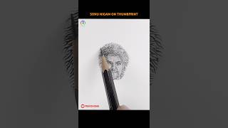 sonunigam thumbprintart pencilportraits shortsvideo drawing shorts youtubeshorts art viral [upl. by Ezar]