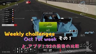 グランツーリスモ７ 445 Weekly challenges Oct 1st week その１ と、アプデ152の前後の比較 [upl. by Florine669]