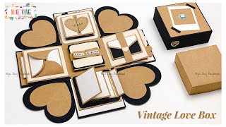 Vintage Explosion Box Tutorial  Hộp quà tình yêu cổ điển  NGOC VANG Handmade [upl. by Eachelle770]