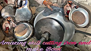 Masterful Iron Cutting Transforming Metal into a Beautiful Bowl youtubevideo youtubviral viral [upl. by Ajna430]