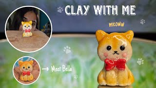 Clay art tutorial  Sculpting Bella the kitten🐱 A sweet clay cat [upl. by Anoo936]