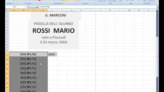 Facciamo una pagella in excel [upl. by Dupre]