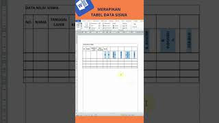 Merapikan tabel data siswa di word belajarngetik belajarmicrosoftword excel [upl. by Adnol818]