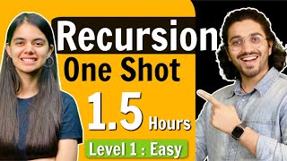 Recursion in One Shot  Theory  Question Practice  Code  Level 1  Easy [upl. by Shaylynn]