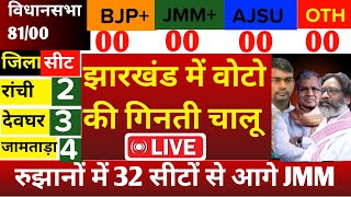 झारखंड में वोटो को गिनती चालू। jharkhand chunav 81 sito ka result। 😮😲🙄 JMM आगे। [upl. by Unhsiv923]