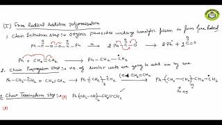 cationic anionic and free radical mechanism of Polymers  Lecture6 [upl. by Pharaoh]