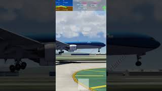 KLM B777300ER Butter Landing swiss001landings aviation shortvideos flightsimulator youtube [upl. by Yelhak868]