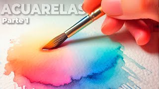 Cómo pintar con Acuarelas  Tutorial BÁSICO para principiantes  Parte 1 [upl. by Winnah]