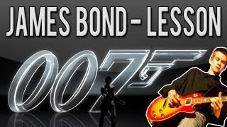 James Bond Theme Song Guitar Lesson Easy  With Tabs [upl. by Dunning]