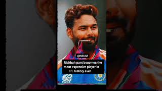 Rishabh pant most expensive player in ipl history breakingnews shorts [upl. by Norrv]