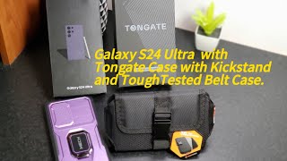 TONGATE for Samsung Galaxy S24 Ultra Slide Camera Cover amp Ring Kickstand with ToughTested Belt Case [upl. by Saval545]