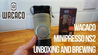 WACACO Minipresso NS2 Unboxing and making an EspressoCaffè Americano [upl. by Annaynek908]