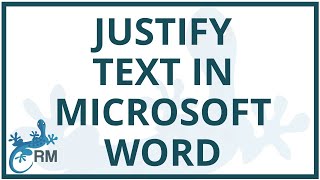 How to justify text in Microsoft Word [upl. by Arul663]