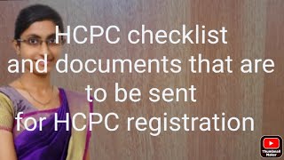 Checklist for HCPC registration and documents needed to be submitted for HCPC registration [upl. by Parker98]