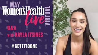 Kayla Itsines Interview Talking AtHome Fitness Food amp Workouts  Womens Health Live Virtual QampA [upl. by Theran454]