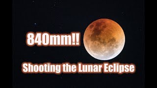 Crazy 840mm Crop Sensor Camera Full Frame Lens  Teleconverter Photographing the Lunar Eclipse [upl. by Goodson]