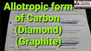 Allotropic Form of Carbon Diamond and Graphite in UrduHindi [upl. by Onavlis]