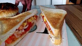 Scrambled Egg Burger  Bread Sandwich subscribe youtube [upl. by Rednav484]