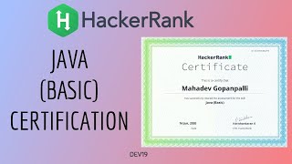 Java Basic Certification    Hackerrank Certifications [upl. by Chaddy]