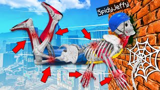 Breaking EVERY Bone As SPIDERMAN in GTA 5 [upl. by Enitsrik]