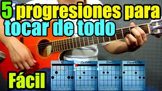 Las 5 progresionescombinaciones de acordes más usadas en la guitarra [upl. by Brotherson]