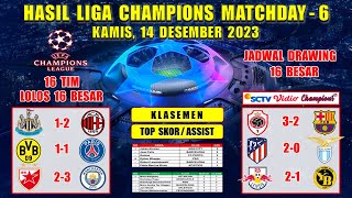 Hasil Liga Champions Tadi Malam  NEWCASTLE vs MILAN DORTMUND vs PSG  UCL 2023 Matchday 6 [upl. by Triley832]