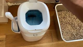 Wood Pellet Cat Litter In A NONSIFTING Litter Box Does It Work [upl. by Yruam]