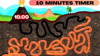 10 Minute Timer  10 minute timer with VOLCANO  10 Minute Timer Bomb [upl. by Sadiras387]