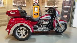 2019 HarleyDavidson Tri Glide Ultra FLHTCUTGWicked RedBarracuda Silver [upl. by Cockburn847]