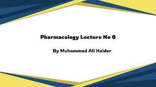 pharmacology lecture No 8 katzung pharmacokinetics pharmacodynamics agonist antagonist [upl. by Aremahs659]