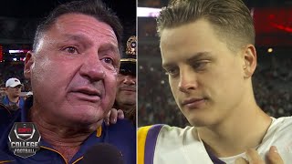 Ed Orgeron brought to tears Joe Burrow reflects on LSUs win vs Alabama  College Football on ESPN [upl. by Enomsed]