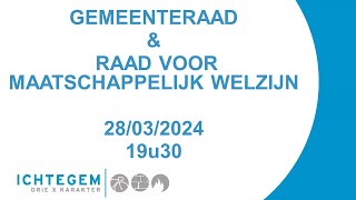 Gemeenteraad amp raad voor maatschappelijk welzijn 28032024 [upl. by Ericka]